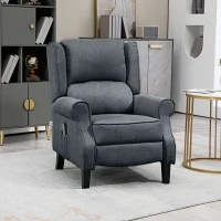 HOMCOM Vibrating Massage Recliner Chair with Heat, Wingback Push Back Reclining Chair for Living Room, Charcoal Gray(m-2)