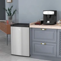 HOMCOM Upright Freezer, 3 Cu.Ft Mini Freezer with Reversible Single Door, Adjustable Thermostat for Home, Dorm, Silver(m-1)