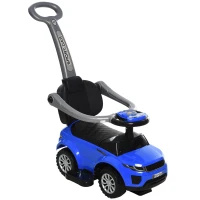 Aosom 3 In 1 Push Cars for Toddlers Kid Ride on Push Car Stroller Sliding Car with Horn Music Light Function Secure Bar Ride on Toy for Boy Girl 18-36 Months, Blue(m-11)