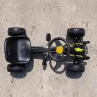 Qaba Pedal Go Kart for Kids with Adjustable Seat, Backrest, Outdoor Racer Ride On Pedal Car for Boys Girs 3-6 Years, Black(m-8)