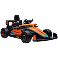 Qaba 12V Electric Car for Kids with Suspension, Music, MP3, Remote Control for 3-5 Years, Orange(m-9)