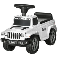 Aosom Kids Ride on Push Car, with Engine Sounds & Under-Seat Storage, Foot-to-Floor Ride on Sliding Car with Horn, Sit and Scoot Ride on Toy, Ages 1.5-3 Years, White(m-11)