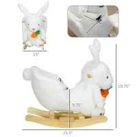 Qaba Baby Rocking Chair, Rabbit Shaped Plush Animal Rocker(m-3)