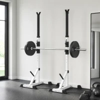 Soozier 2-Piece Barbell Rack, 53.5"-69.3" Height Adjustable Squat Rack Bench Press Rack, 440LBS Capacity(m-10)