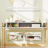 Qaba Kids Desk and Chair Set with Storage for Bedroom, School, Gift for Children Ages 3-12, White(m-5)