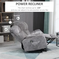 HOMCOM Power Lift Chair, Electric Recliner for the Elderly, Compact Living Room Chair with Side Pocket & Remote Control, Gray(m-5)