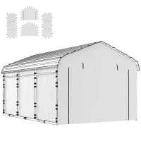 Outsunny Carport Replacement Sidewall Panel for 12' x 20' Carports, UPF50+ Waterproof Replacement Side Wall Cover, White(m-1)
