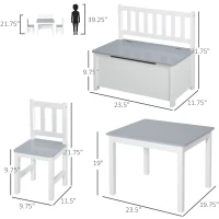 Qaba 4-Piece Kids Table and Chair Set with Storage(m-3)