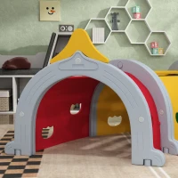 Qaba Kids Play Tunnel for Children 3-6 Years to Crawl and Climb, Lion Design(m-8)