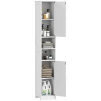 HOMCOM Narrow Tall Bathroom Storage Cabinet, 70" Slim Freestanding Bathroom Cabinet with Adjustable Shelves, Open Shelves(m-1)