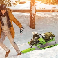 Soozier Kids Snow Racer Sleds with Padded Rubber Seat, Green(m-8)