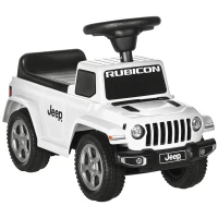 Aosom Kids Ride on Push Car, with Engine Sounds & Under-Seat Storage, Foot-to-Floor Ride on Sliding Car with Horn, Sit and Scoot Ride on Toy, Ages 1.5-3 Years, White(m-1)
