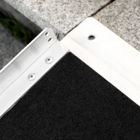 HOMCOM Wheelchair Ramp 2FT, Folding Aluminum Threshold Ramp with Non-Slip Surface, Transition Plates, 600lbs Weight Capacity, Handicap Ramp for Home, Doorways, Curbs, Steps(m-10)