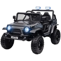 Qaba 12V Ride on Car, Ride on Truck w/ Remote, 4 Suspension Wheels, 3 MPH Max Speed, Music, Horn & Lights, Black(m-1)