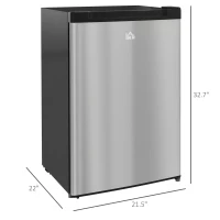 HOMCOM Upright Freezer, 3 Cu Ft Small Freezer with Reversible Single Door, Adjustable Thermostat for Home, Apartment, Silver(m-3)
