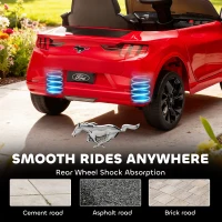 Qaba 12V Kids Ride On Car, Licensed Ford Mustang Mach-E Electric Car with Remote Control, LED Light, Music, Red(m-8)