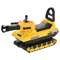 HOMCOM NO Power 3 in 1 Ride-on Construction Tank with Shooting Gun, Sliding Puch Car and Toddler Walking Car with Storage Seat(m-11)
