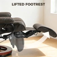 HOMCOM Modern RV Recliner Chair, PU Leather Swivel Recliner Armchair with Footrest for Living Room, Brown(m-5)
