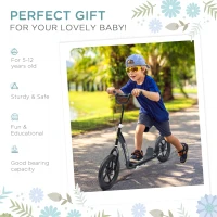 HOMCOM Kick Scooter for Kids 5-12 Years Old with Adjustable Height Handlebar, Non-slip Footplate, Big Wheels, Rear Brake, Black(m-5)