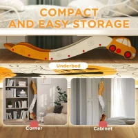 Qaba Extra Length Toddler Slide for Bed, Sofa, Easy to Assemble, Yellow(m-6)