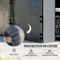 Outsunny Carport Replacement Sidewall Panel for 12' x 20' Carports, UPF50+ Waterproof Replacement Side Wall Cover, Dark Gray(m-5)