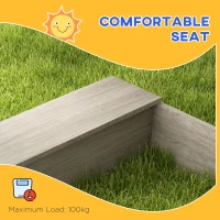 Outsunny Wooden Kids Sandbox with Liner, Kitchen Design for Garden, Backyard(m-7)