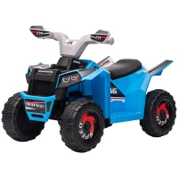 Aosom 6V Electric Toy Car with Forward Backward & Wear-Resistant Wheels for Ages 18-36 Months, Blue(m-1)
