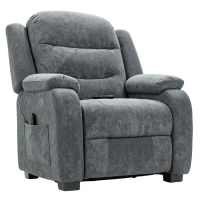 HOMCOM Massage Recliner Chair, Power Recliner with Quiet Brushless Motor, Remote, Pockets, 2 Memory Positions, Dark Grey(m-2)