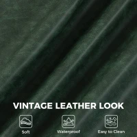HOMCOM Leather Home Office Desk Chair, Vintage Computer Chair with Padded Arms, 360° Swivel, Adjustable Height, Tilt, Green(m-4)