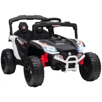 Qaba 12V Kids Ride On Truck, Battery Powered Electric UTV Vehicle with Rear Suspension, Remote Control for 3-5 Years, White(m-11)
