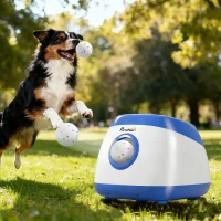PawHut Automatic Dog Ball Launcher with 26-80 FT Distance, Automatic Ball Launcher for Medium and Large Dogs, Blue(m-9)