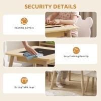 Qaba 3 Piece Kids Table and Chair Set with Convertible Desk with Storage, 3 in 1 Toddler Table and Chair Set for Nursery(m-7)