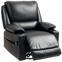HOMCOM Recliner Massage Armchair with Heat Oversized Swivel Rocker with Footrest Remote and Side Pockets Black(m-1)