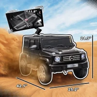 Aosom 12V Mercedes Benz G500 Licensed Kids Electric Car with Remote Control, Headlights, Music, Suspension, Storage, Black(m-3)