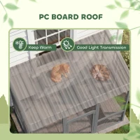 PawHut Large Outdoor Catio with Weatherproof Roof, Bridge, Resting Box, Platforms, Grey(m-6)