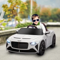 Aosom Bentley Bacalar Licensed Kids Ride on Car w/ Butterfly Doors, White(m-10)