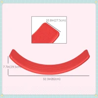 Qaba 32.3" Balance Board, Wobble Board Kids Curvy Rocker Board, Ended Preschool Learning Montessori Waldorf Toy, Red(m-3)