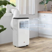 HOMCOM 10,000 BTU Moible Air Conditioner 440 Sq. Ft., Dehumidifier Fan Auto Sleep with 24H Timer On/Off, Window Kit, White(m-9)