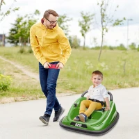 Aosom 12V Kids Bumper Car Twins Motor, w/ Parent Remote Control, Lights, 360° Rotation(m-2)