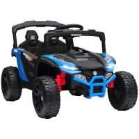 Qaba 12V Kids Ride On Truck, Battery Powered Electric UTV Vehicle with Rear Suspension, Remote Control for 3-5 Years, Blue(m-11)