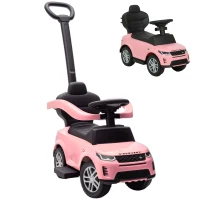Qaba Land Rover Discovery Licensed 2-in-1 Ride On Push Car with Removable Parent Handle, Under-Seat Storage, Pink(m-9)