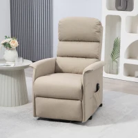 HOMCOM Power Lift Chair for Seniors, Electric Lift Recliner Chair with Remote Control, Side Pockets for Living Room, Beige(m-10)