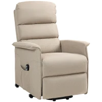 HOMCOM Power Lift Chair for Seniors, Electric Lift Recliner Chair with Remote Control, Side Pockets for Living Room, Beige(m-1)