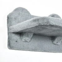 PawHut Cat Wall Shelves, 3PCs Cat Shelves with Hammock, Scratching Post, 3 Steps, Jumping Platforms, Wall Mounted Cat Climber, Grey(m-10)