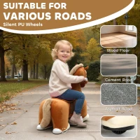 Qaba 6V Battery Powered Ride on Horse with Music, Forward, Foot Pedal, Soft Touch, Washable Cover, for 1.5-5 Years Old(m-6)