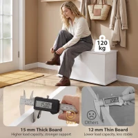 HOMCOM 31.5" Lift Top Storage Chest with Safety Hinge, Storage Box Organizer with Flip-Top Lid for Bedroom, White(m-6)