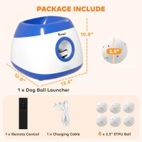 PawHut Automatic Dog Ball Launcher with 26-80 FT Distance, Automatic Ball Launcher for Medium and Large Dogs, Blue(m-3)
