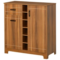HOMCOM Retro Wine Cabinet for 6 Bottles, Wine Rack Sideboard Serving Bar with Glass Holders and 1 Drawer, Brown(m-11)