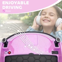 Qaba 12V Bumper Car for Toddlers, Ride On Car with 360 Degree Remote Control, Lights Music Horn, for 1.5-5 Years, Pink(m-5)