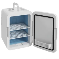 HOMCOM Skincare Fridge for Bedroom, Car with LED Mirror, Cooler and Warmer, AC/DC Powered Mini Fridge for Skincare, Beverage(m-1)